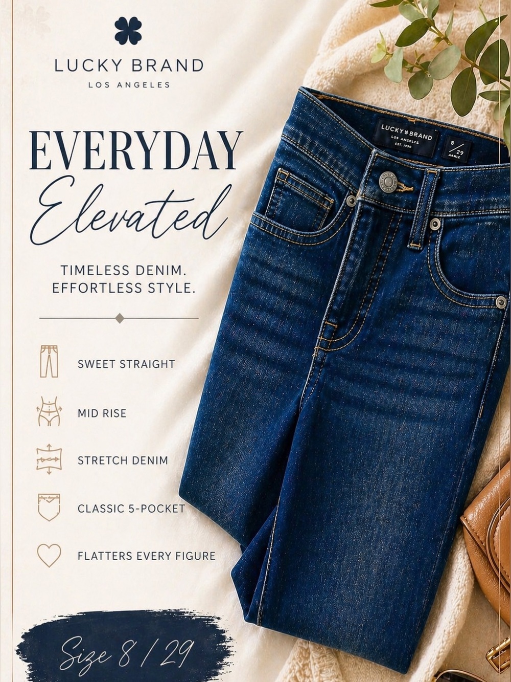 Lucky Brand Sweet Skinny Jeans Size 8/29 Dark Wash Mid Rise Ankle Denim